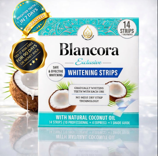 Blancora Exclusive Whitening Strips (7-Day Treatment, 2- Strips per Pack) Safe Strip Technology