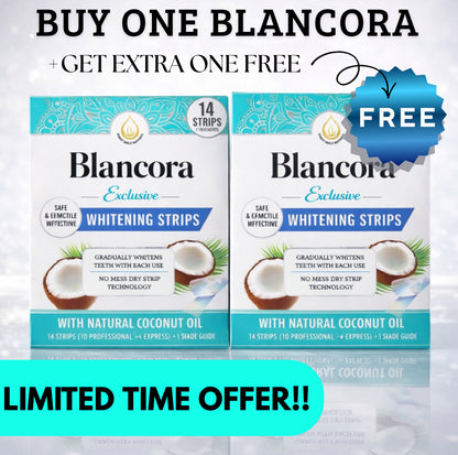 Blancora Exclusive Whitening Strips (7-Day Treatment, 2- Strips per Pack) Safe Strip Technology